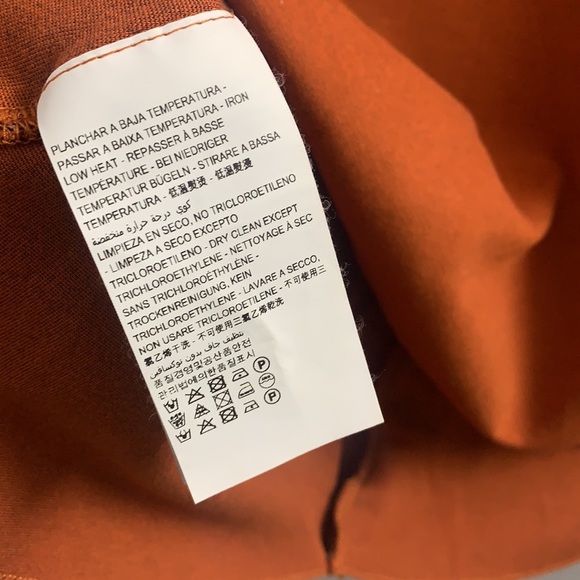 Bimba y Lola Burnt-Orange Pleated Long-Sleeve Shirt - Picture 10 of 13